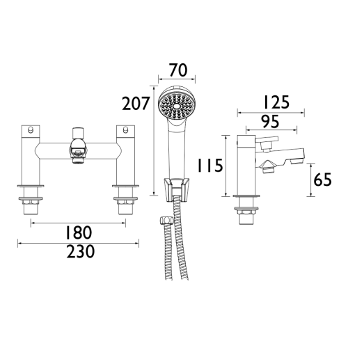 Bristan Mios Bath Shower Mixer MIO BSM C